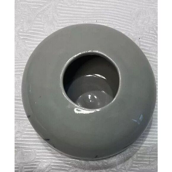 Pottery Vase Round Gray Blue Grass Narrow Opening Studio 3.25”H Signed BP - Picture 3 of 8